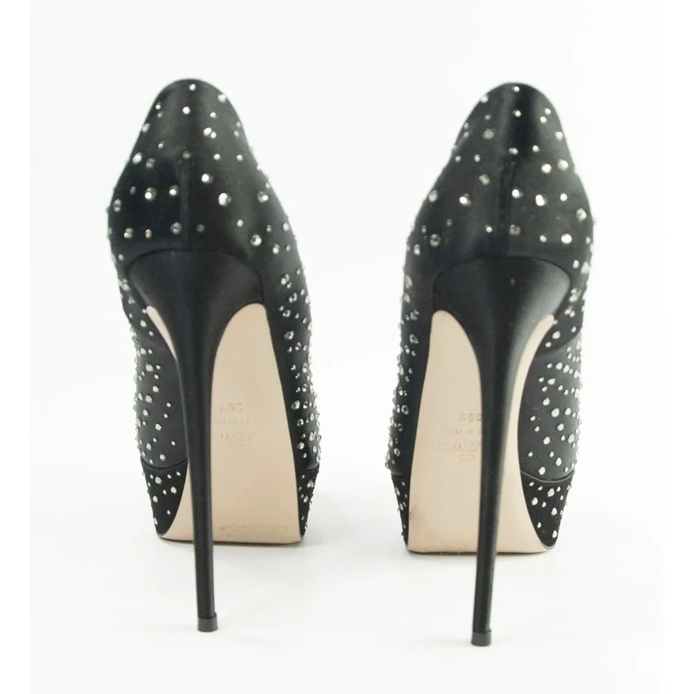 Valentino Runway Black Crystal Platform Pumps 39.5 - Picture 5 of 8